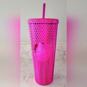 NWT 2022 Starbucks Hot Pink Studded Tumbler